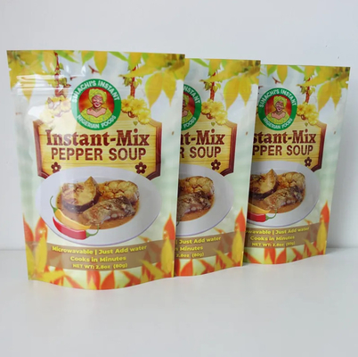 Custom Sealable Food Packaging Stand Up Logo Print Zip Plastic Food Package Bag