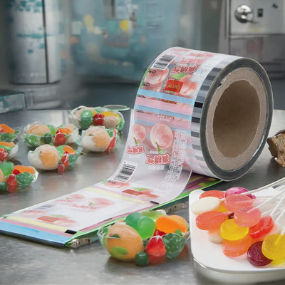Custom Printing Sachet Packaging Roll Film Food Grade Pe Bopp Candy Lollipop Chocolate Food Auto-Packaging Roll Film