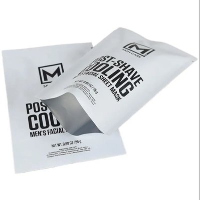 Custom Logo Printed Three Side Heat Sealable Flat Cosmetic Facial Mask Packaging Sachet Face Mask Bag