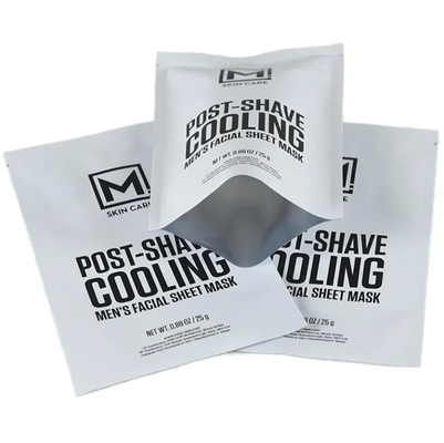 Custom Logo Printed Three Side Heat Sealable Flat Cosmetic Facial Mask Packaging Sachet Face Mask Bag