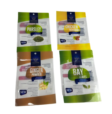 Custom Printed Sachet Laminated 3 Side Seal Plastic Bags Spice Seasoning Sachet Edible Packaging Ziplock Mylar Bag