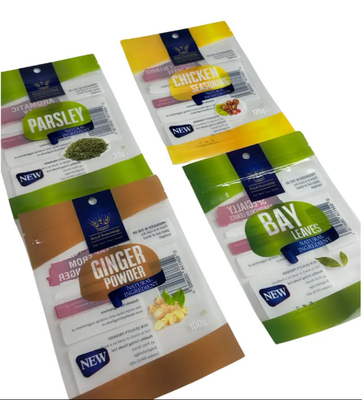 Custom Printed Sachet Laminated 3 Side Seal Plastic Bags Spice Seasoning Sachet Edible Packaging Ziplock Mylar Bag