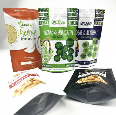 Free Samples Digital Printing Bags Mylar Bag Zipper Smell Proof Nut Cashew Packaging Pouch Matte Surface Doypack For Nuts