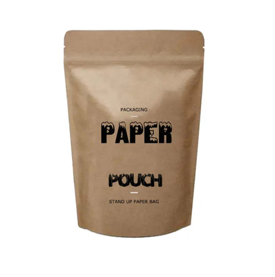 Doypack Ziplock Brown White Kraft Craft Paper Standing Up Pouches Food Powder Tea Coffee Packaging Zipper Bags