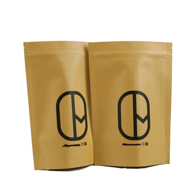 Doypack Ziplock Brown White Kraft Craft Paper Standing Up Pouches Food Powder Tea Coffee Packaging Zipper Bags
