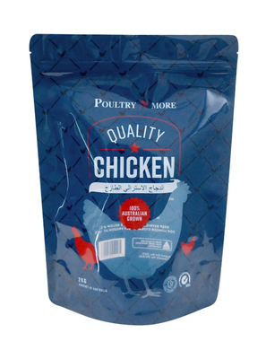 Flexible Plastic Frozen Chicken Food Packaging Stand Up Pouch Zipper Bag