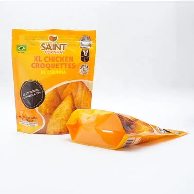 Custom Frozen Standing Up Pouch Recyclable Roast Fried Food Packaging Bags With Zipper