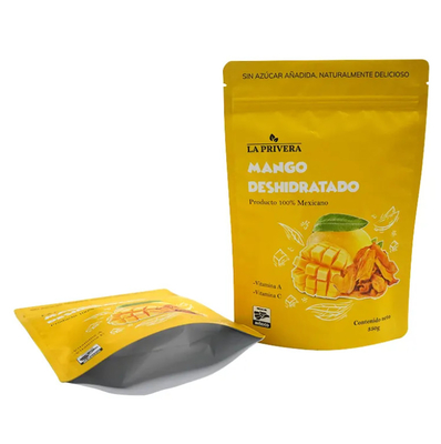 Custom Aluminum Foil Dried Mango Food Packaging Bag Resealable Mylar Stand Up Pouch For Fruits
