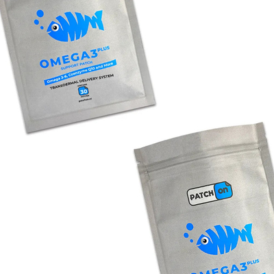 Custom Printed Heat Seal Plastic Bags Food Grade Aluminum Foil Three-Side Seal Packaging With Reusable Zipper For Patches