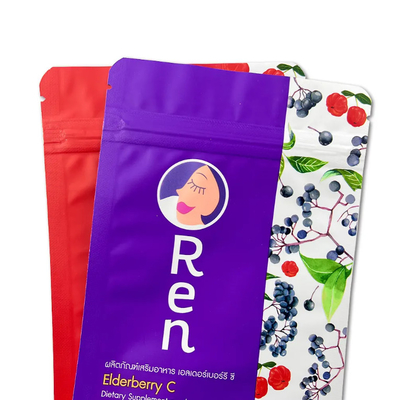 Custom Printed Empty Drink Powder Food Grade Packaging Pouches Stand Up Coffee Bags With Zipper