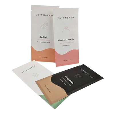 Three Side Sealed Small Bags Biodegradable Custom Printing Sachet For Coffee Tea Candy Snack Edible Packaging Sample Bags