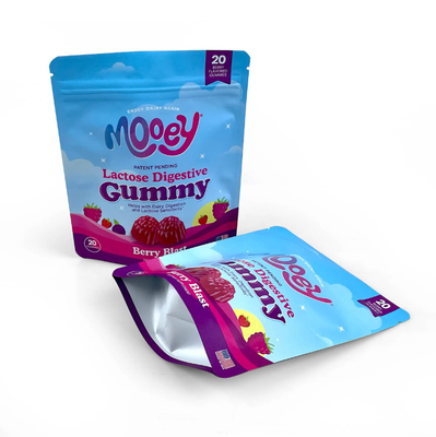 Custom Printed Moisture-Proof Mylar Stand-Up Pouch Sealed Zipper Bag For Candy Tea Gift Nut Packaging