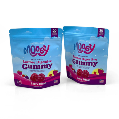 Custom Printed Moisture-Proof Mylar Stand-Up Pouch Sealed Zipper Bag For Candy Tea Gift Nut Packaging