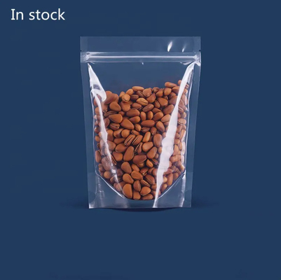 Food Ziplock Clear Custom Print Stand Up Pouch Zip Lock Packaging Plastic Transparent Bag With Zipper