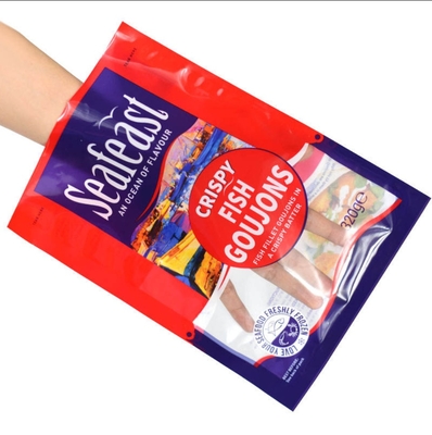 Customized Printing Vacuum Fish Chicken Frozen Food Packaging With 3-Side Sealed Plastic Bag Logo