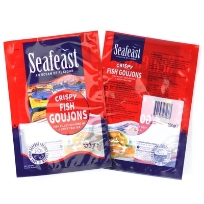 Customized Printing Vacuum Fish Chicken Frozen Food Packaging With 3-Side Sealed Plastic Bag Logo