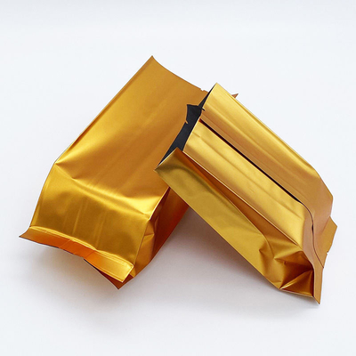 Custom Logo Side Gusset Flat Bottom Stand Up Pouch Aluminum Foil Tea Bags With Heat Seal CPP & PE Plastic Food Packaging
