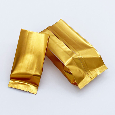 Custom Logo Side Gusset Flat Bottom Stand Up Pouch Aluminum Foil Tea Bags With Heat Seal CPP & PE Plastic Food Packaging