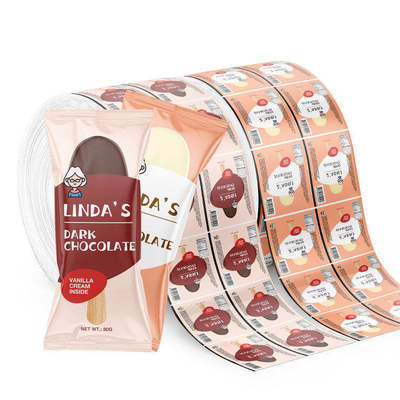 Custom Printed Food Packaging Plastic Roll Film Ice Cream Packaging Aluminum Foil Laminated Roll Film