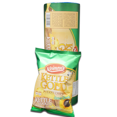 Customized Printed High Barrier Aluminum Foil Metallic Laminated Roll Film Plastic Potato Chips Packaging Bag Rollstock