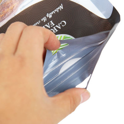 Eco-Friendly Packaging For Coffee Beans Tea Food Snacks Kraft Paper Clear Stand-Up Resealable Zip Lock Custom Logo