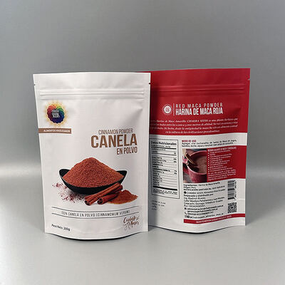 Resealable Zipper Food Packaging Bags Stand Up Pouch Custom Spice Powder Packaging Plastic Bag