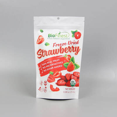 Customized Printed Resealable Zip Lock Plastic Aluminum Foil Snack Freeze Dried Fruit Doypack Stand Up Pouch Food Packaging Bags