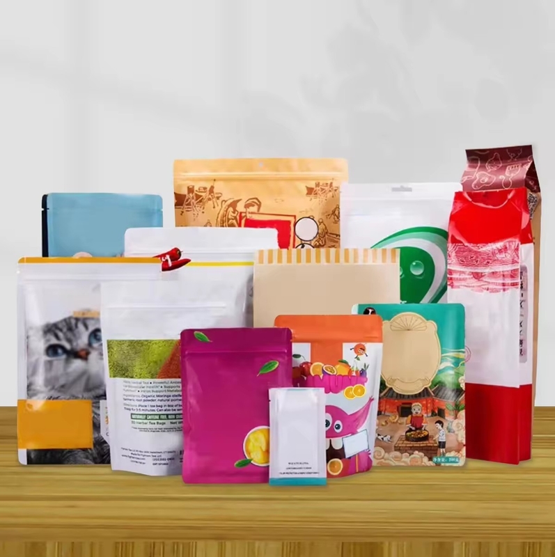 Custom Printing Food Grade Plastic Aluminium Foil Pouch Stand Up Bag With Window And Zipper