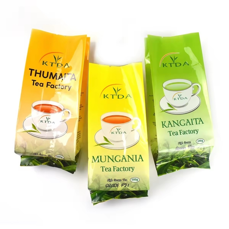 Custom Printed Laminated 240g 500g Waterproof Plastic Bag Pouch Back Seal Foil Food Grade Tea Packaging Bags Side Gusset