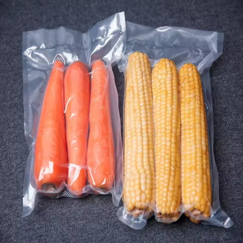 Home Storage Transparent Nylon Plastic Food Vacuum Bags For Packaging Sweet Corn Fruit