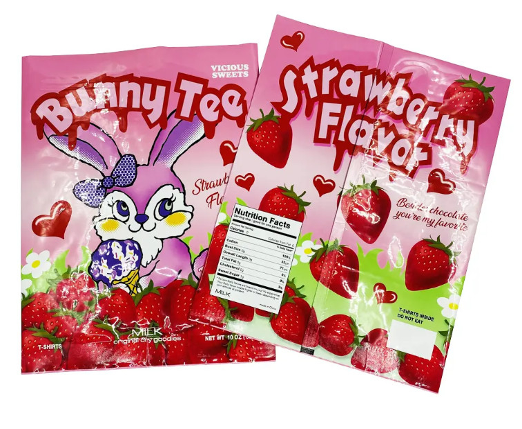 Custom Heat Seal Plastic Back Side Seal Candy Nut Mylar Bag Energy Mushroom Chocolate Bar Packaging Sachet Bags