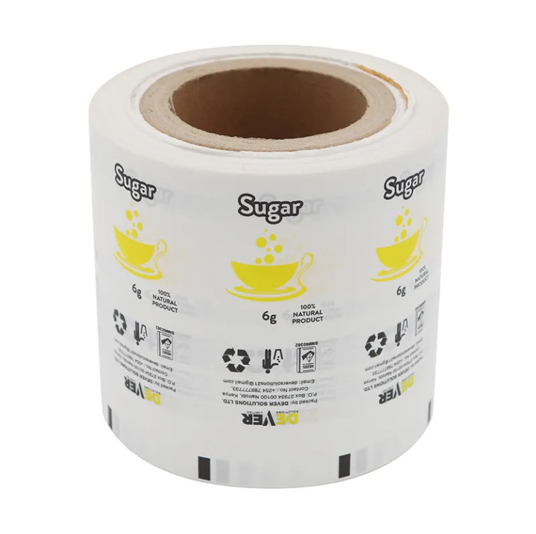 Wholesale Customized Plastic Food Packaging Laminated Roll Film Sugar Paper Sachet Automatic Packaging Film For Sale