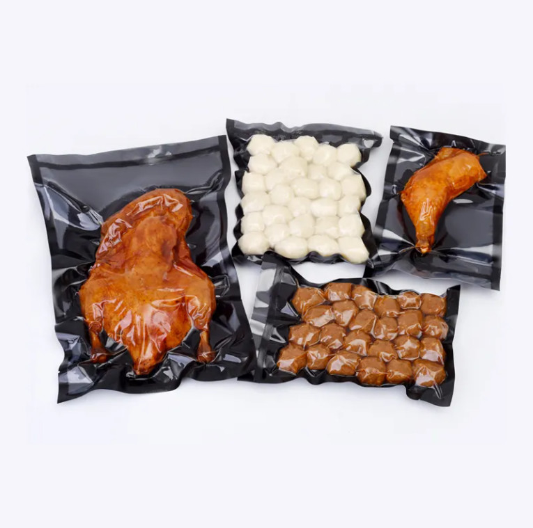 Customized Food-Grade Kitchen Storage Bags Food Black Heat Seal Packaging Plastic Biodegradable Food Vacuum Pouch