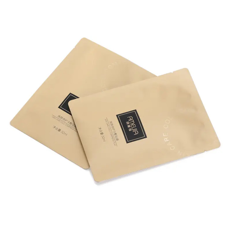 Small Mini Aluminum Foil Cosmetic Sample Sachets 3 Side Sealed Flat Pouch Bag For Skincare Lotion Cream Packet