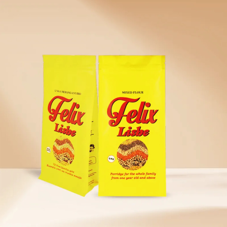 Custom Zipper Powder Flat Bottom Pouch Food Nuts Storage Pouches Clear Zip Lock Self Sealing Packaging Bag Side Gusset Pouch