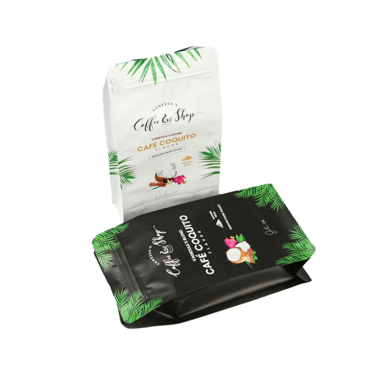 Custom Printing Laminated Heat Sealing Side Gusset Aluminum Foil Plastic Custom Coffee Packaging Pouch Bag