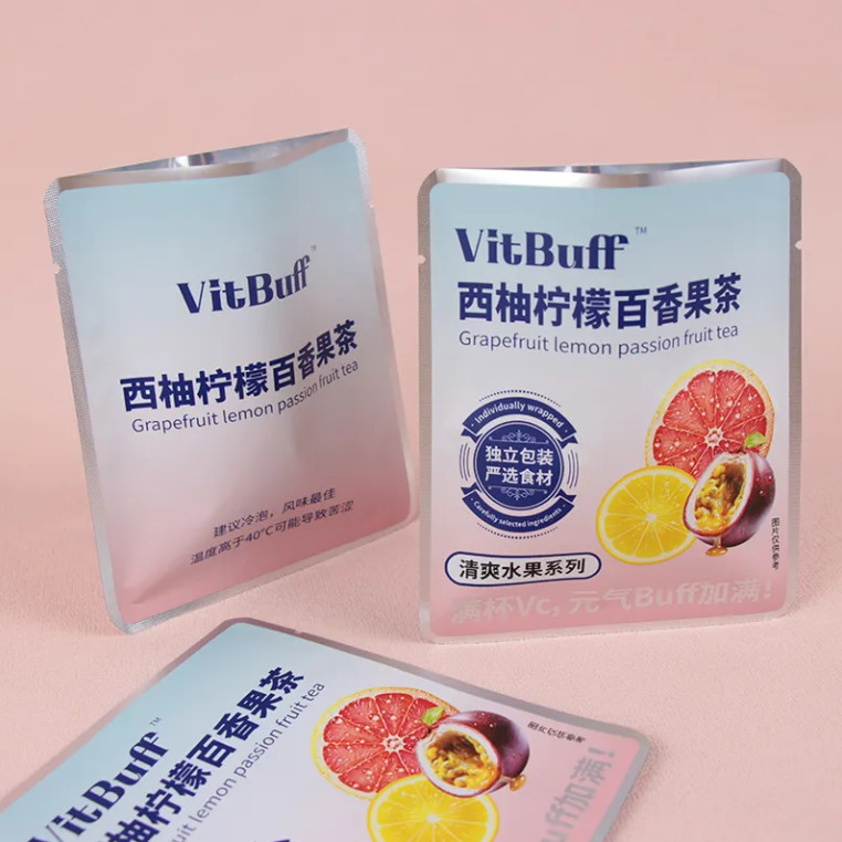 Custom Small Heat Sealable Three Side Seal Fruit Matte Sachet Empty Tea Sachet Bag For Tea Moisture Proof Zipper Bag