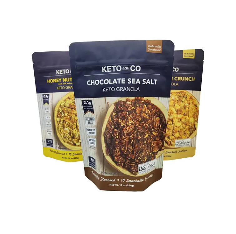 Food Grade Moisture-Proof Mylar Stand Up Pouch BOPP Plastic Packaging Bag For Snack Nut Chocolate Gravure Printing