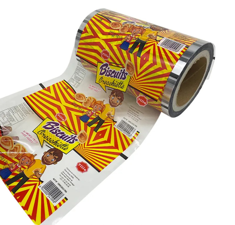 Custom Print Jelly Bag Snacks Packing Automatic Potato Chips Packaging Rolls Laminated Pe Food Packaging Roll Film