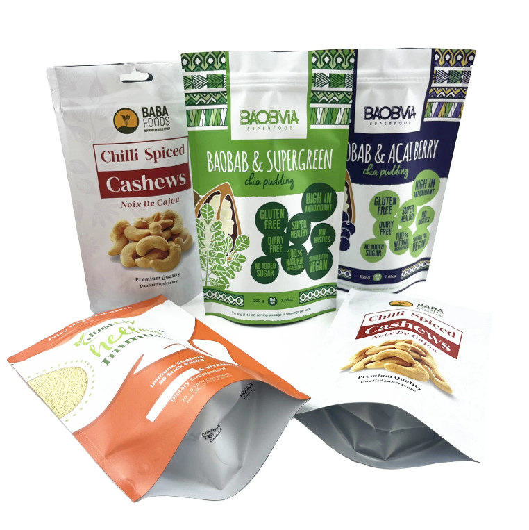 Free Samples Digital Printing Bags Mylar Bag Zipper Smell Proof Nut Cashew Packaging Pouch Matte Surface Doypack For Nuts
