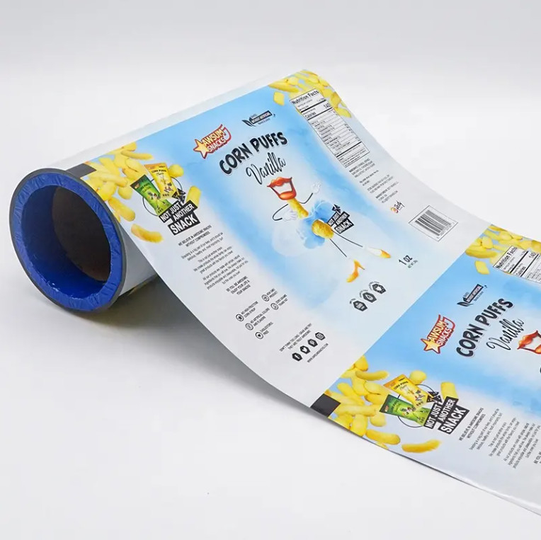 Custom Foil Laminated Aluminum Plastic Food Flexible Packaging Film Roll Sachet For Taro Tomatto Potato Chips Packaging