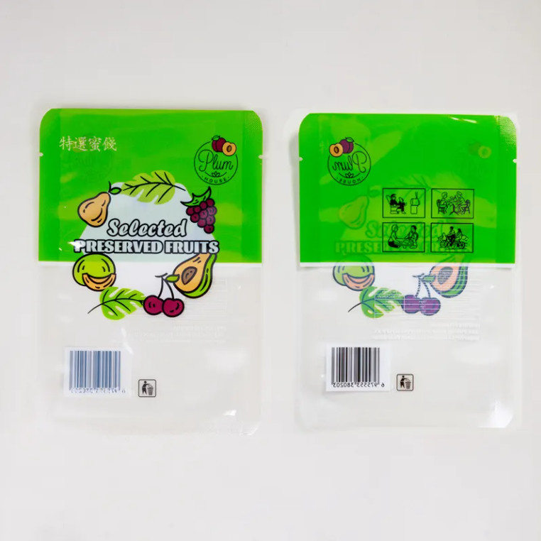 Custom Printed Food Packaging Bag Small Size Three Side Seal Bag With Window