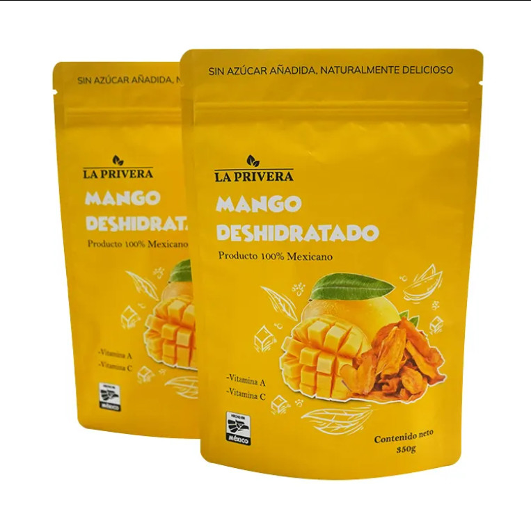 Custom Aluminum Foil Dried Mango Food Packaging Bag Resealable Mylar Stand Up Pouch For Fruits