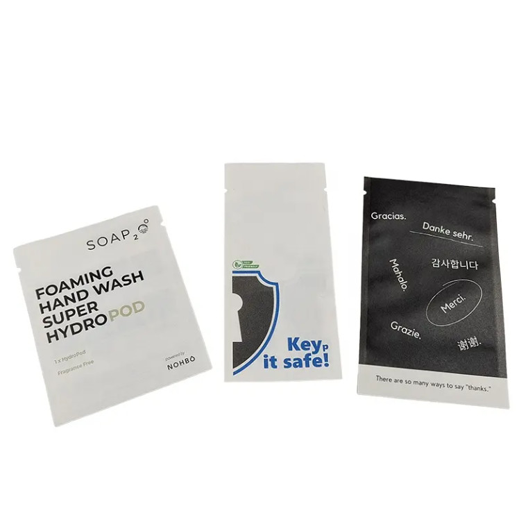 Three Side Sealed Small Bags Biodegradable Custom Printing Sachet For Coffee Tea Candy Snack Edible Packaging Sample Bags