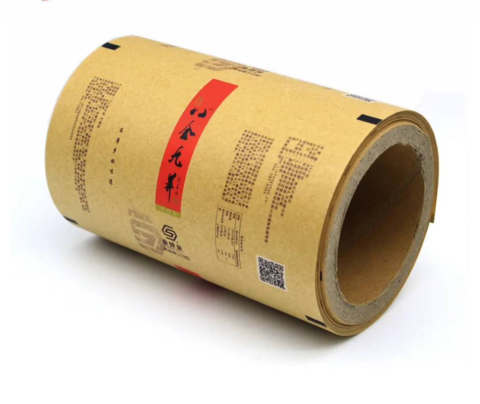 Customized Kraft Paper Packaging And Plastic Film Roll For Tea Biscuits, Food Fries - Biodegradable And Food Grade