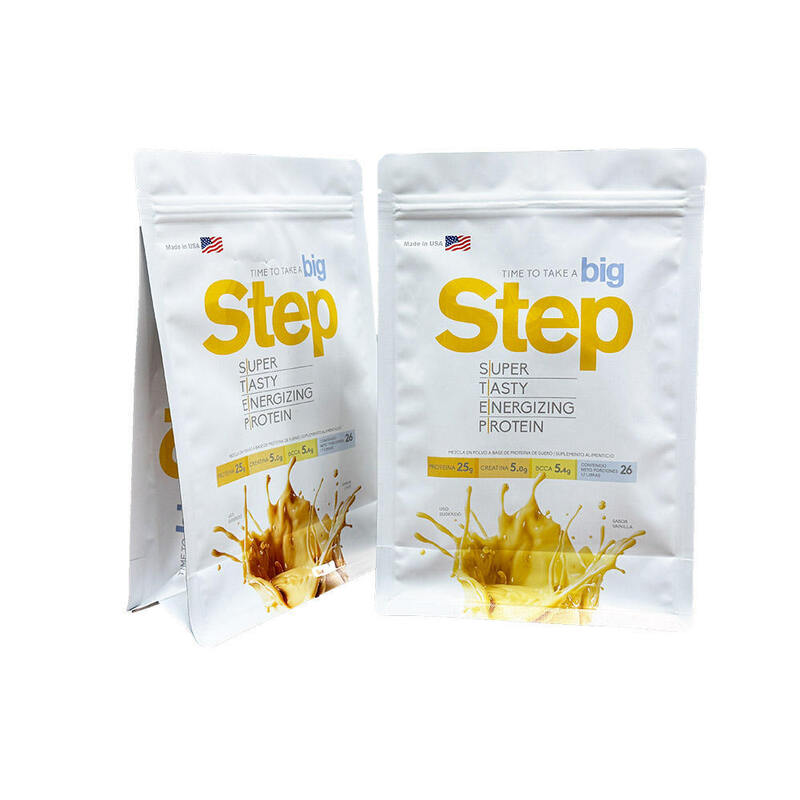 Custom Printed Stand-Up Ziplock Pouch For Food Packaging For Snack Candy Powder Nuts Dry Spice Powders Sugar