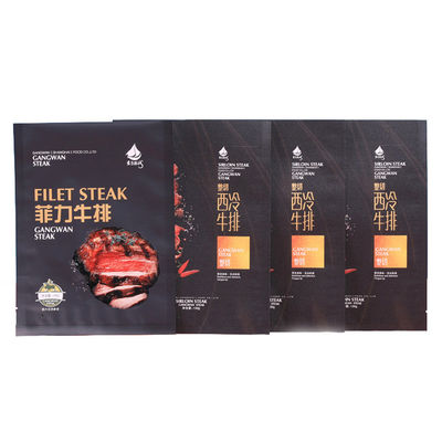 Black 500g 200g Food Packaging Pouch With Zipper For Meat