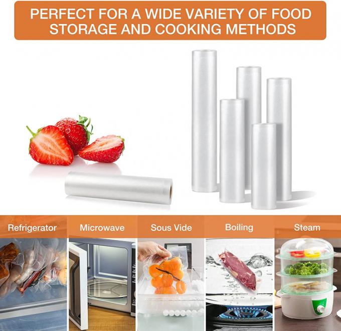 11 X 16ft Roll 6 Pack Embossed Vacuum Sealer Bags For Food Storage